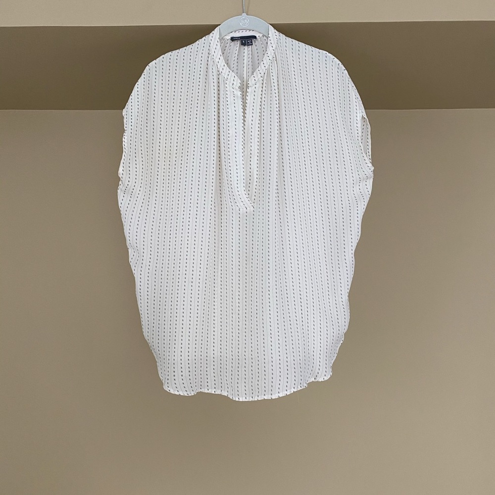 Vince Short Sleeve Silk Blouse